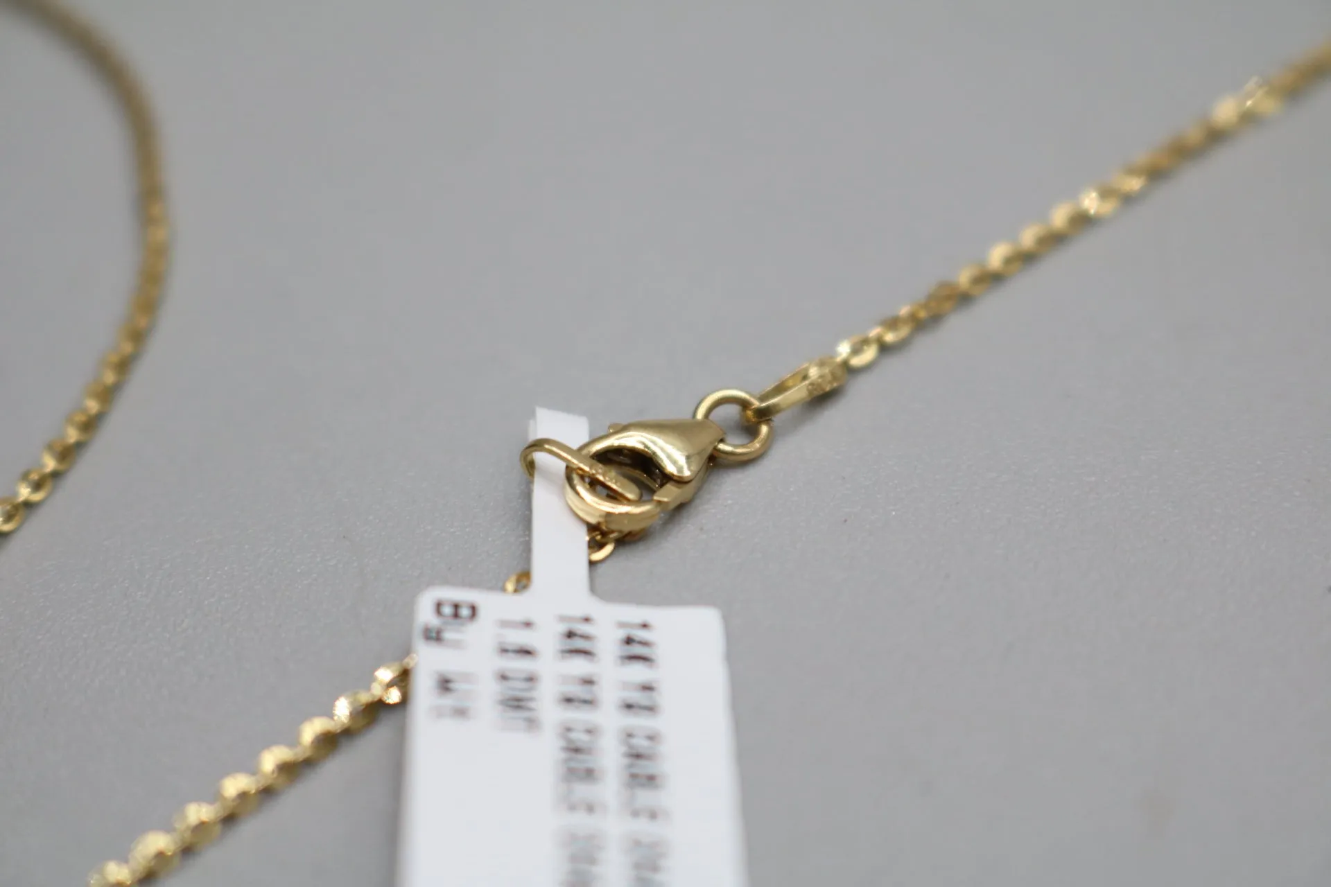 14K Yellow Gold Well-Crafted Cable Necklace Length of 18 Inches