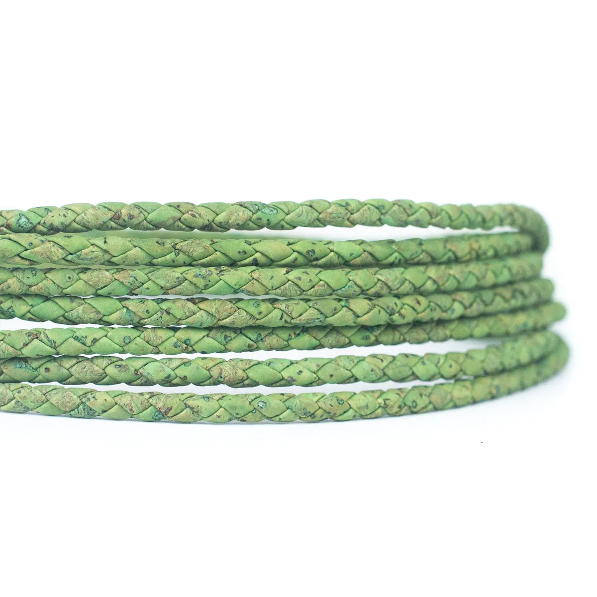 5mm Green Braided Cork Jewelry Crafting Cord COR-172 (10Meters)