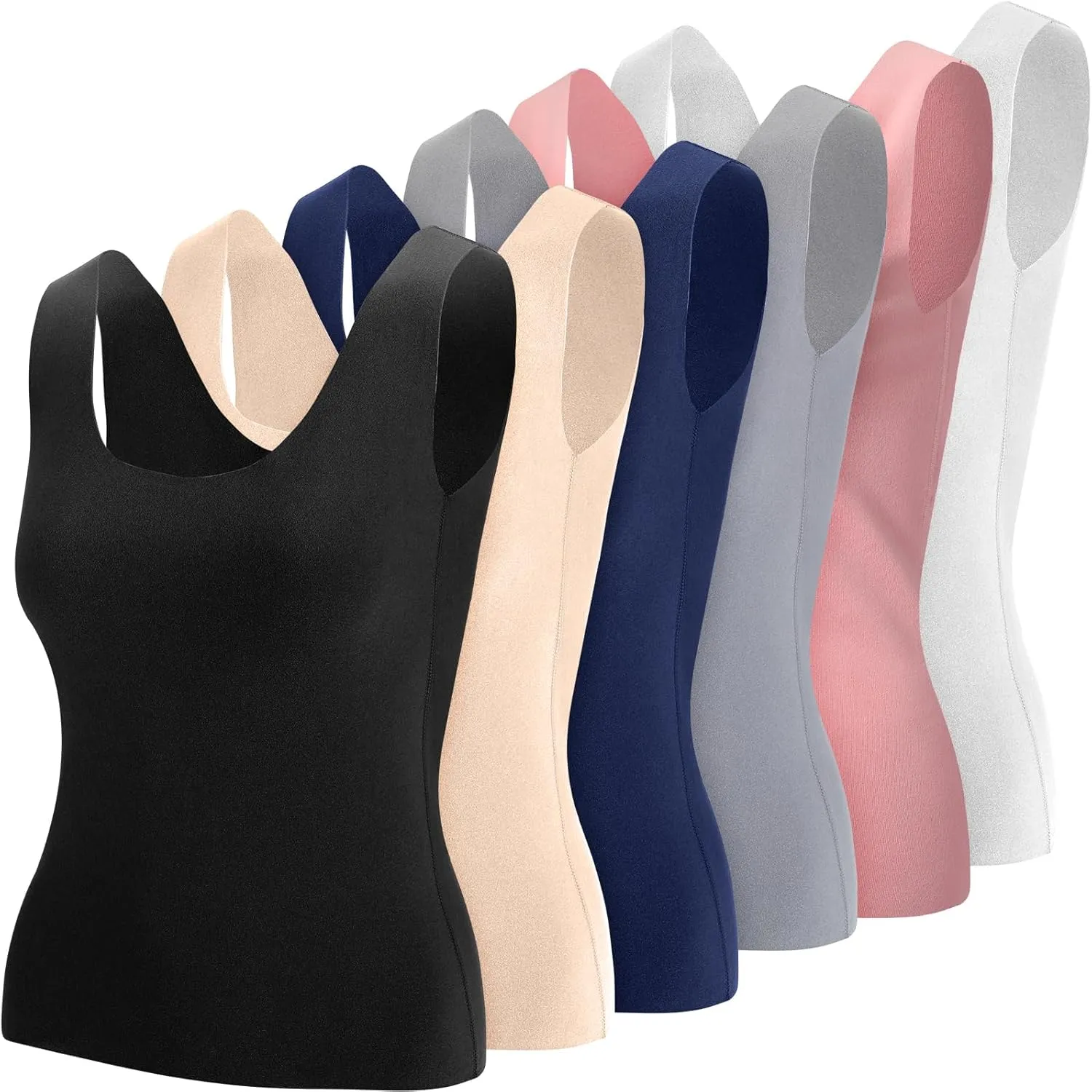 6 Pcs Thermal Tank Tops Women Underwear Tops Sleeveless Undershirt Cotton Camisole Warm Base Layer for Women