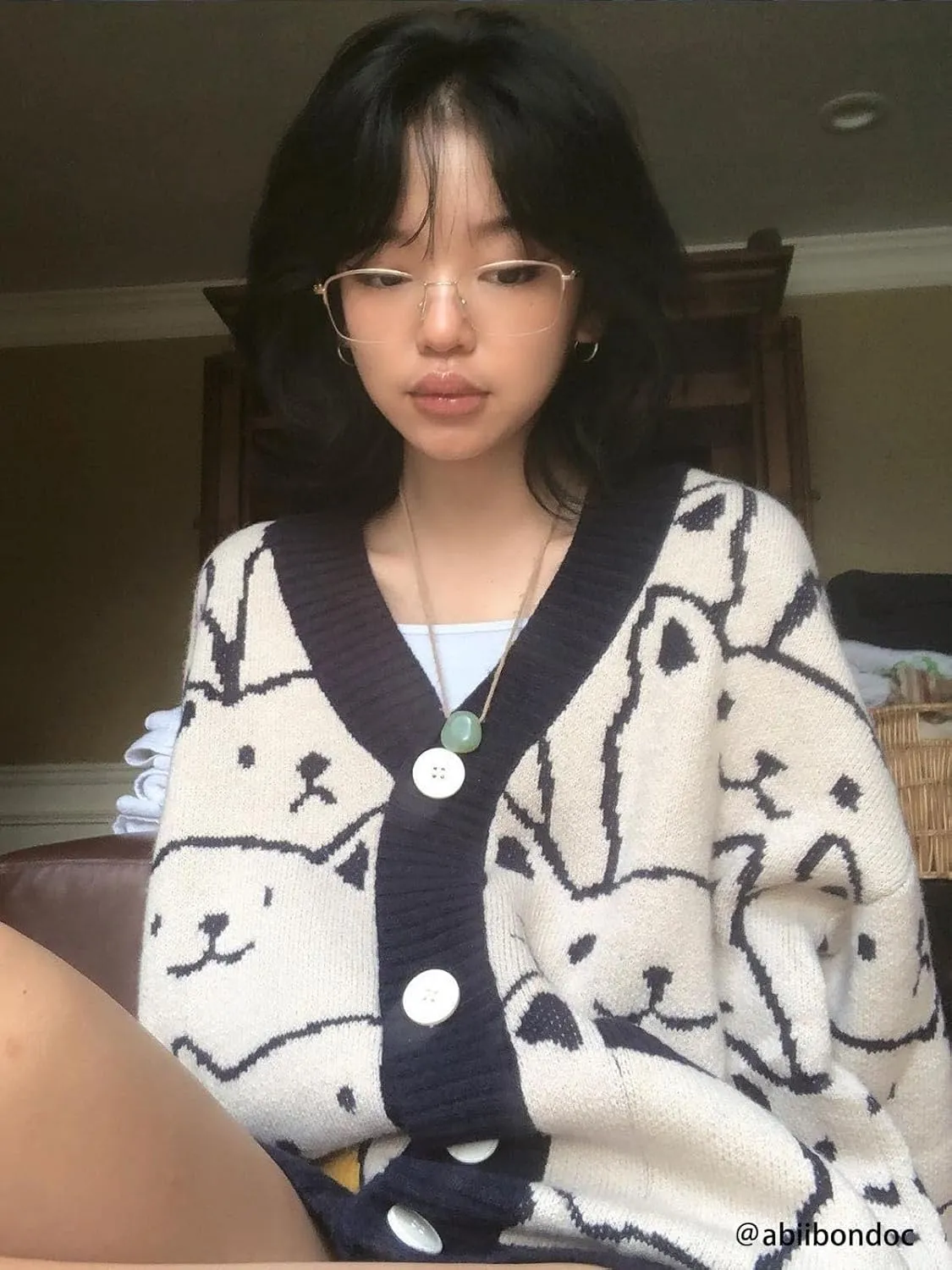 Aelfric Eden Women Cardigan Sweater Cat Cartoon Graphic Open Front V Neck Oversized Knit Casual Coat 2025 Outfits