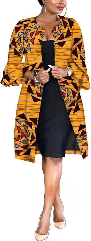 African Women Coat Ankara Print Long Jacket Tops Wax Dashiki Clothes