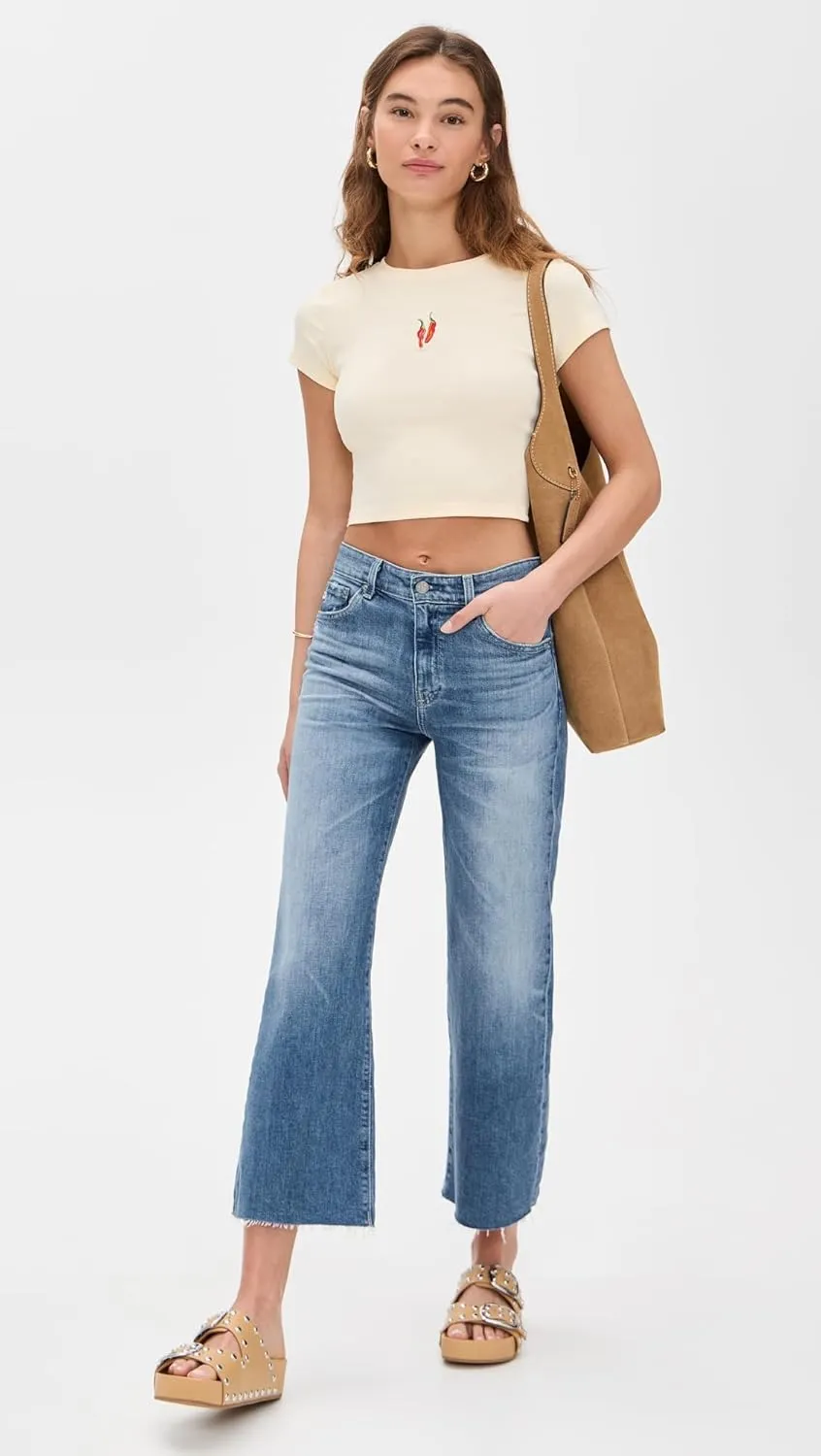 AG Adriano Goldschmied Women's Saige Wide Leg Crop Jeans