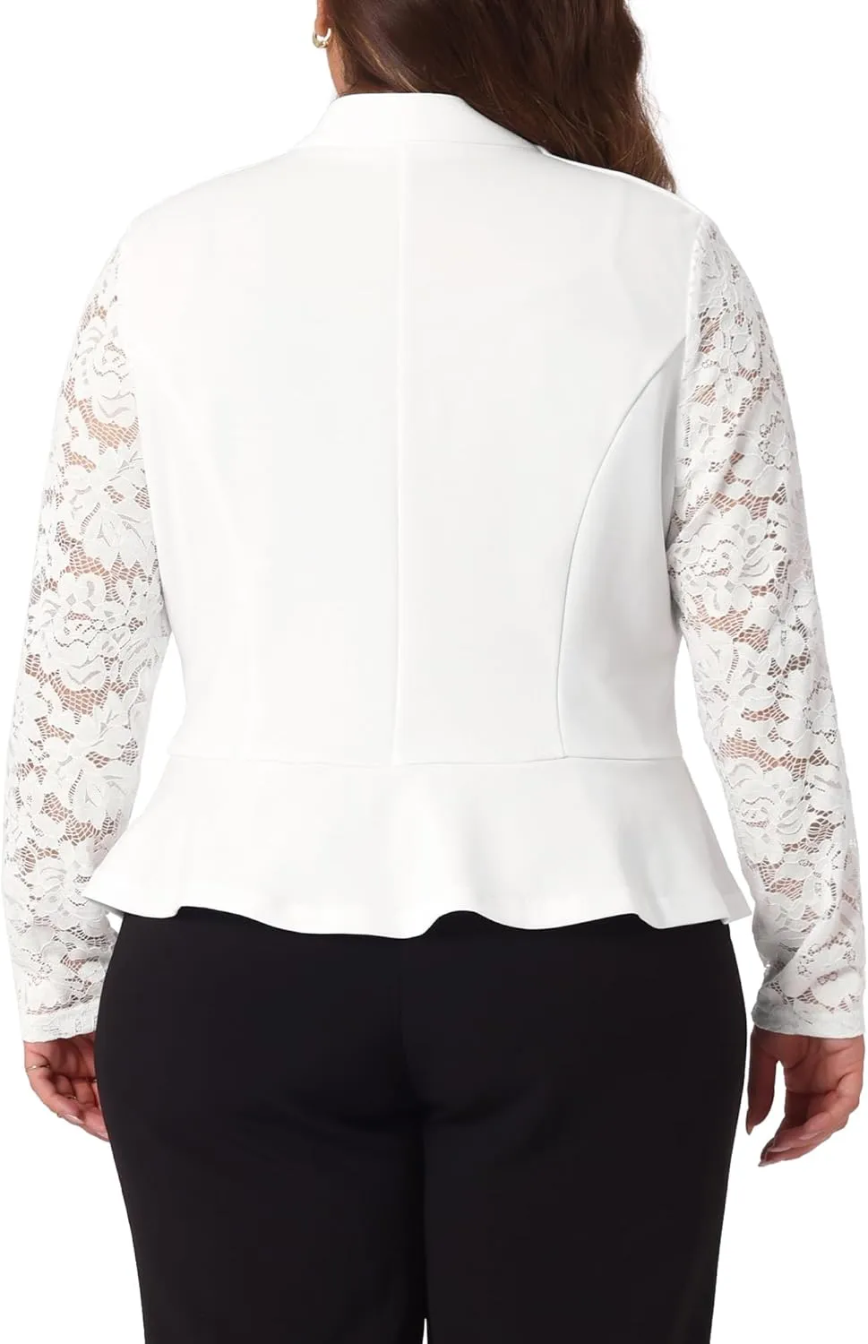 Agnes Orinda Plus Size Blazer Cardigan for Women Long Sleeve Lace Open Front Cropped Shrug Bolero Cardigans Jacket