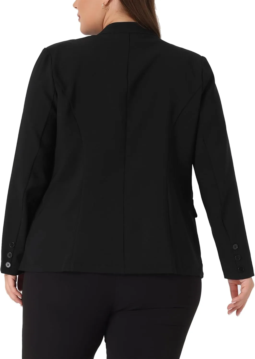 Agnes Orinda Plus Size Blazers for Women Button 2025 Long Sleeve Office Work Business Suit Blazer Jacket