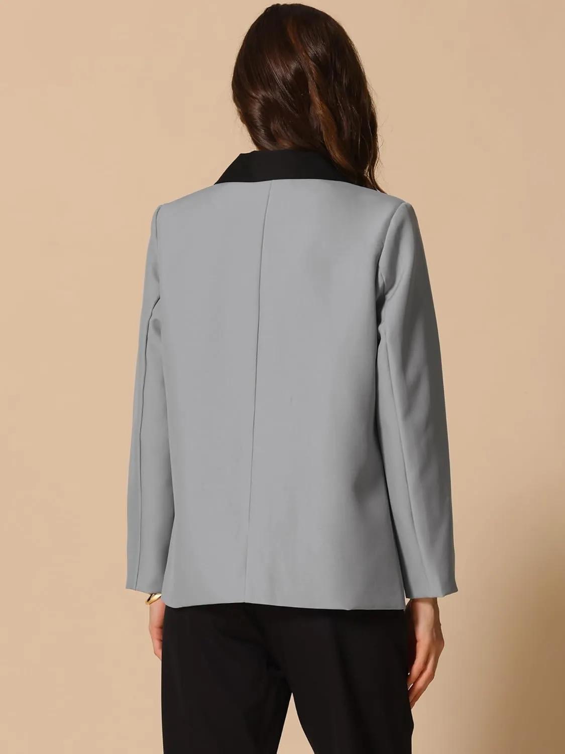Allegra K Women's Blazers Business Casual Open Front Work Office Blazer Suit Solid Jacket with Pockets