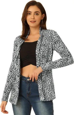 Allegra K Women's Long Sleeves Cardigans Shawl Collar Open Front Christmas Straight Knit Cardigan