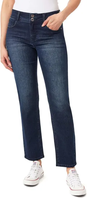 Angels Forever Young Women's Curvy Straight Mid-Rise Jeans