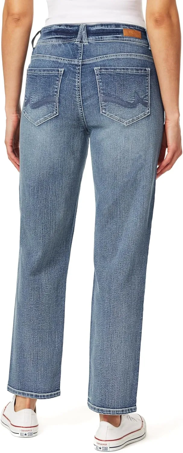 Angels Forever Young Women's Curvy Straight Mid-Rise Jeans