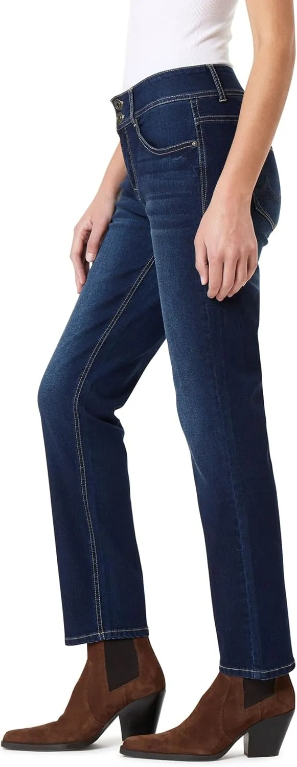 Angels Forever Young Women's Curvy Straight Mid-Rise Jeans