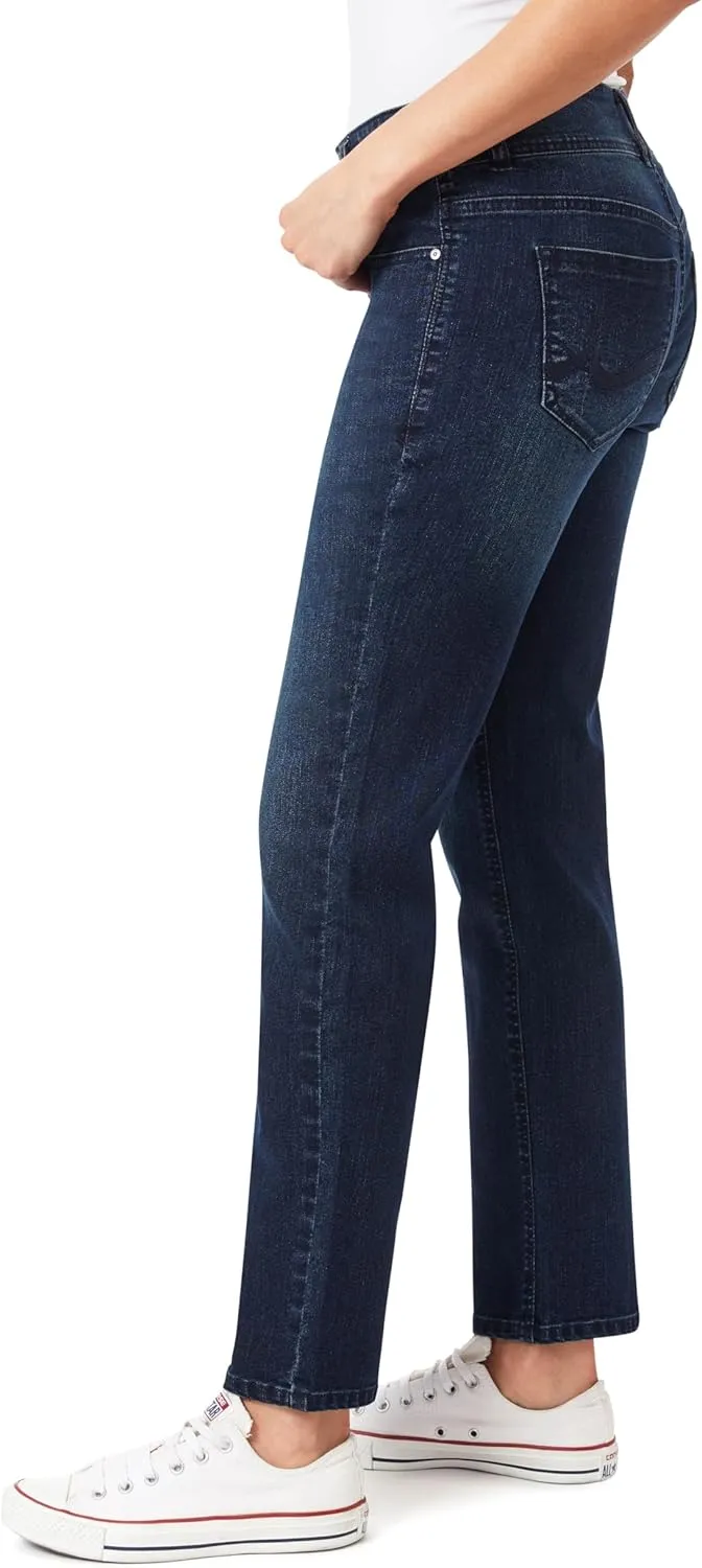 Angels Forever Young Women's Curvy Straight Mid-Rise Jeans