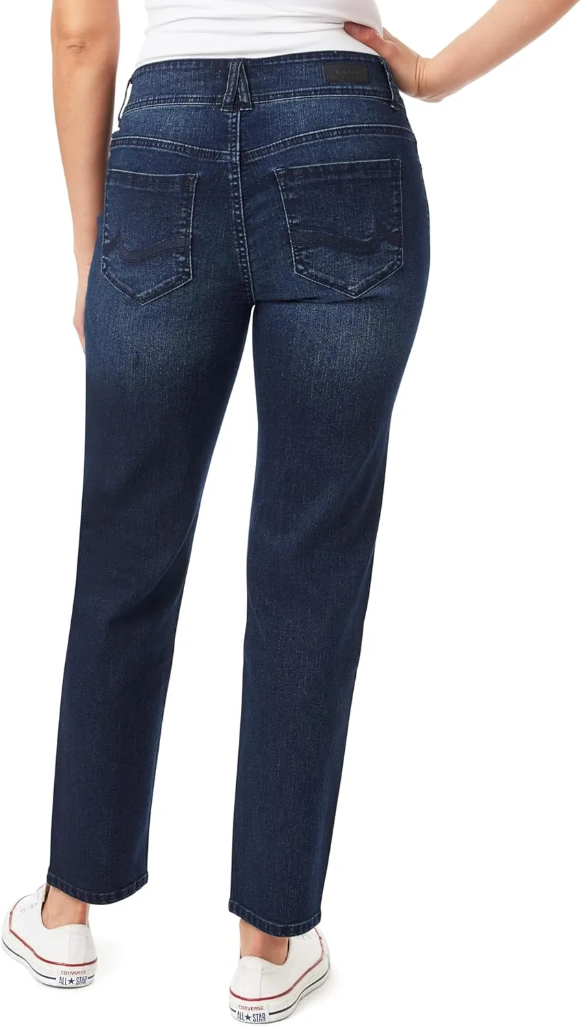 Angels Forever Young Women's Curvy Straight Mid-Rise Jeans