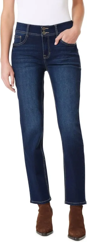 Angels Forever Young Women's Curvy Straight Mid-Rise Jeans