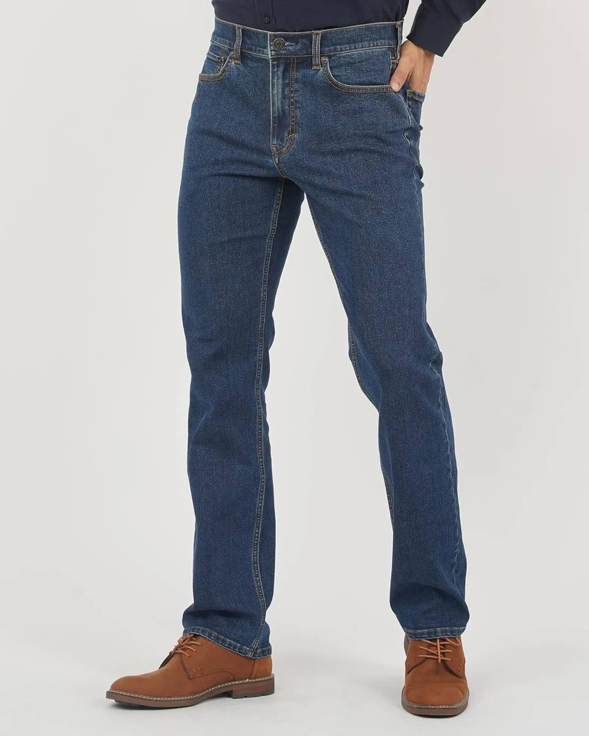 APUOR Regular Fit Stretch Jeans for Men Straight Leg Work Jeans Men's Comfy Casual Pants