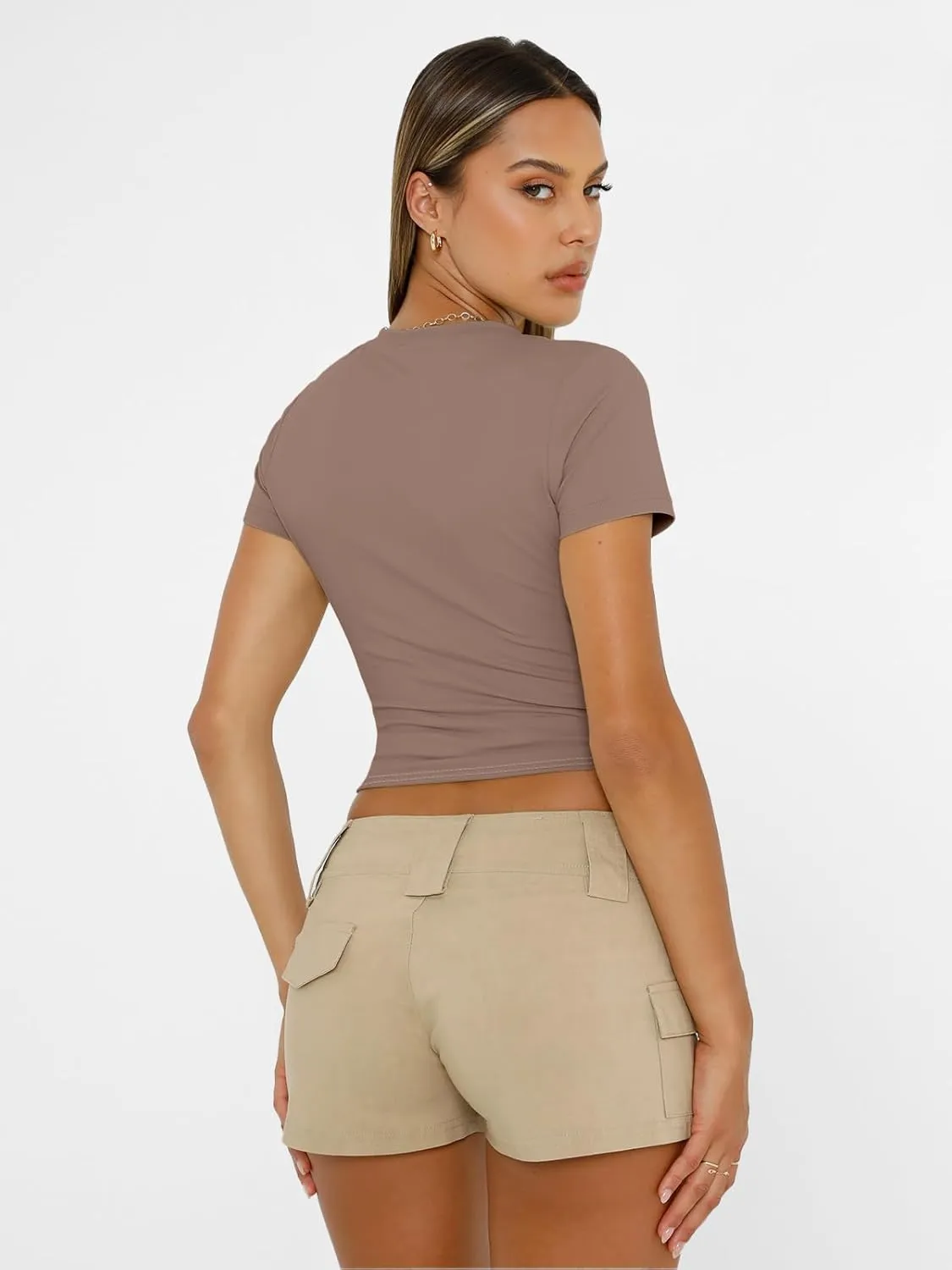 AUTOMET Womens Short Sleeve T Shirts Basic Summer 2025 Workout Tops Crew Neck Gym Crop Tops Trendy Y2K Clothes
