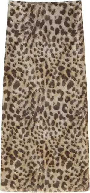 BAIMORE Womens Sexy Mesh Animal Print 2 Piece Outfit Pleated Tube Top with Bodycon Maxi Skirt Set