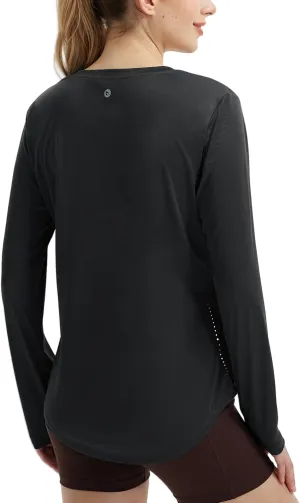 baleaf Long Sleeve Workout Tops for Women Sun Protection Shirts Running Athletic Lightweight UPF50  Quick Dry