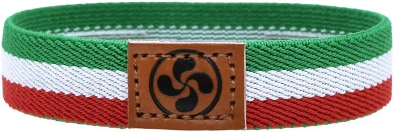 Basque Country bracelet, Basque Country flag, Vasconia, Vitoria, San Sebastian, embroidered HD of interwoven woven fabric, triskelion, adjustable for men and women