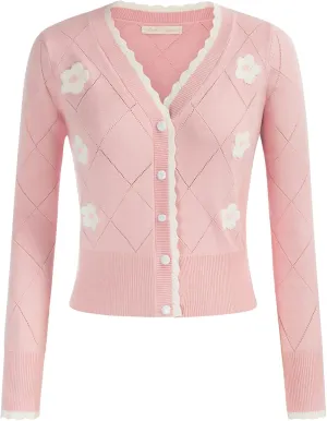 Belle Poque Long Sleeve Cardigan Sweater for Women Cropped Cardigan Shrugs