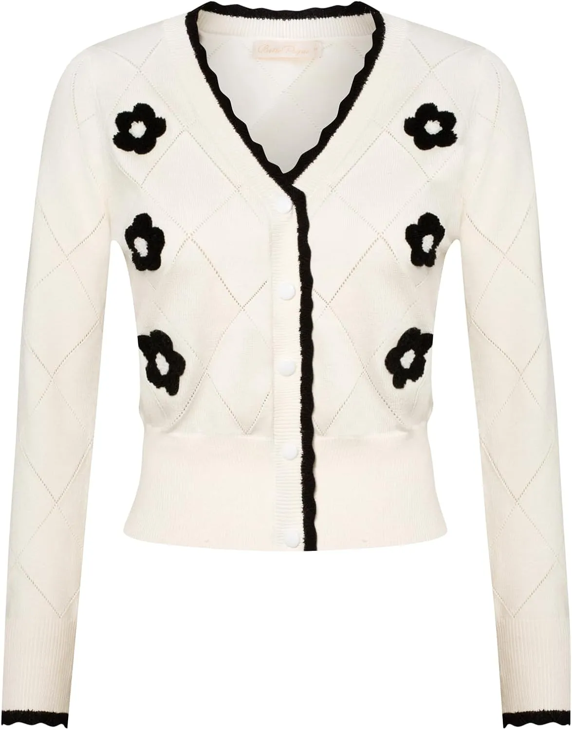 Belle Poque Long Sleeve Cardigan Sweater for Women Cropped Cardigan Shrugs