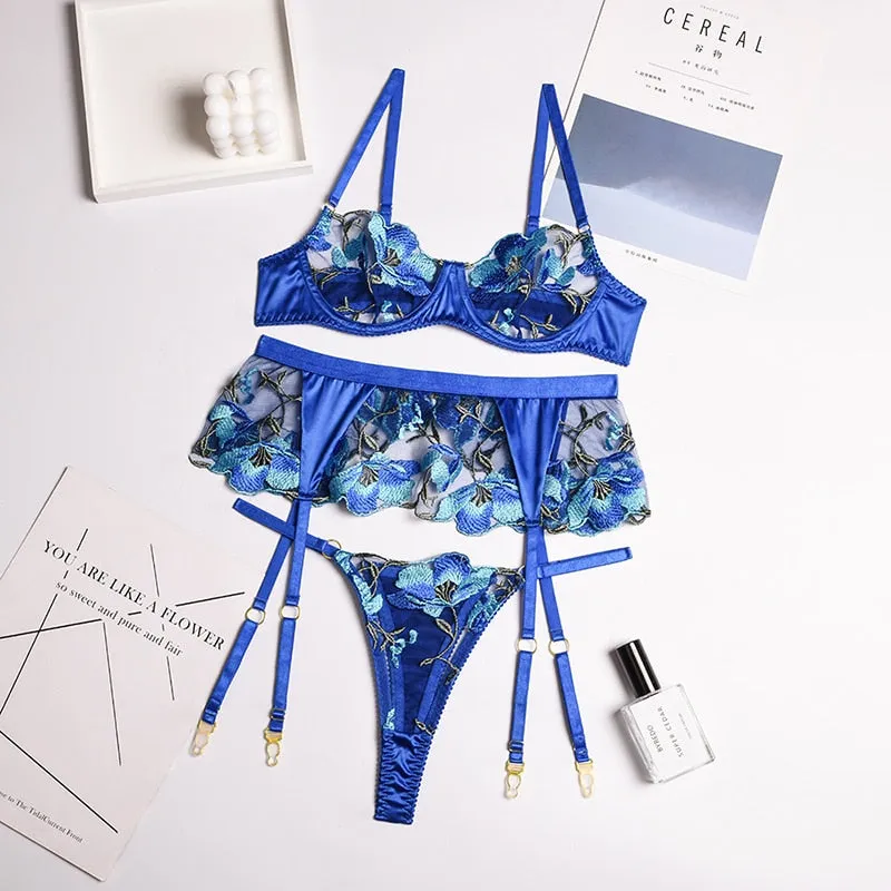 Blue Orchid Garden Lingerie Set