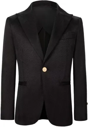 Boys Suit Jacket Slim Fit Herringbone Boy Blazer 1 Button Blazers for Kids Wedding Ring Bearer Outfit Easter