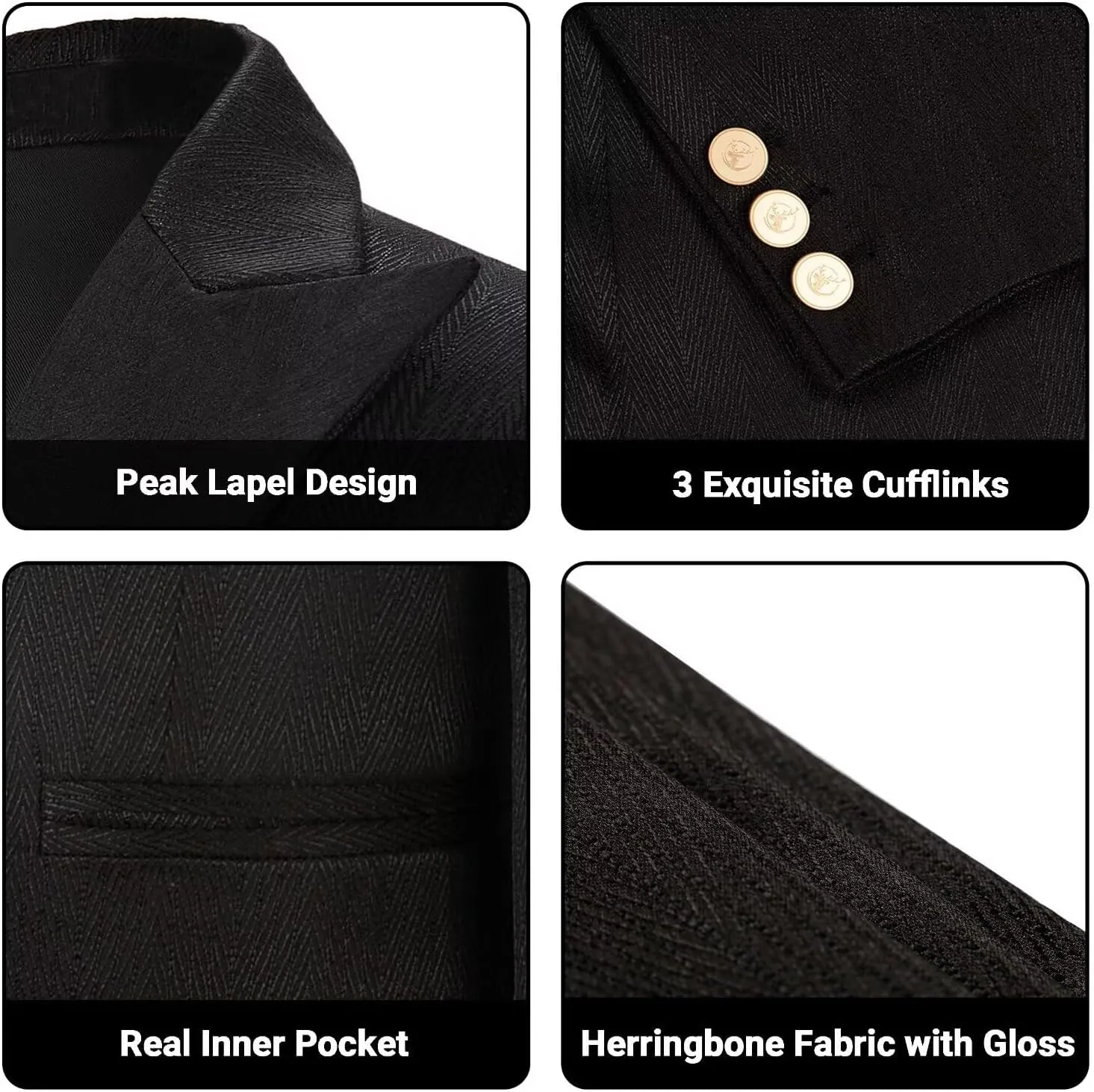 Boys Suit Jacket Slim Fit Herringbone Boy Blazer 1 Button Blazers for Kids Wedding Ring Bearer Outfit Easter