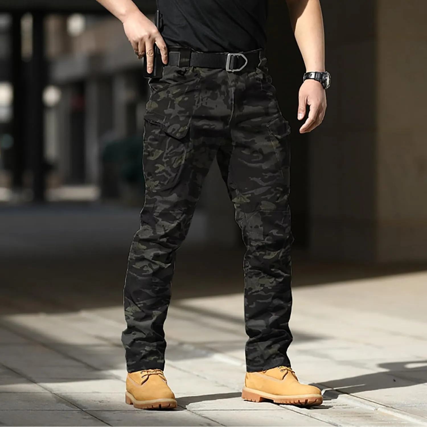 Camo Cargo Pants for Men Slim Fit Stretch Outdoor Hiking Hunting Safari Tactical Trousers Classic Military Army Pants