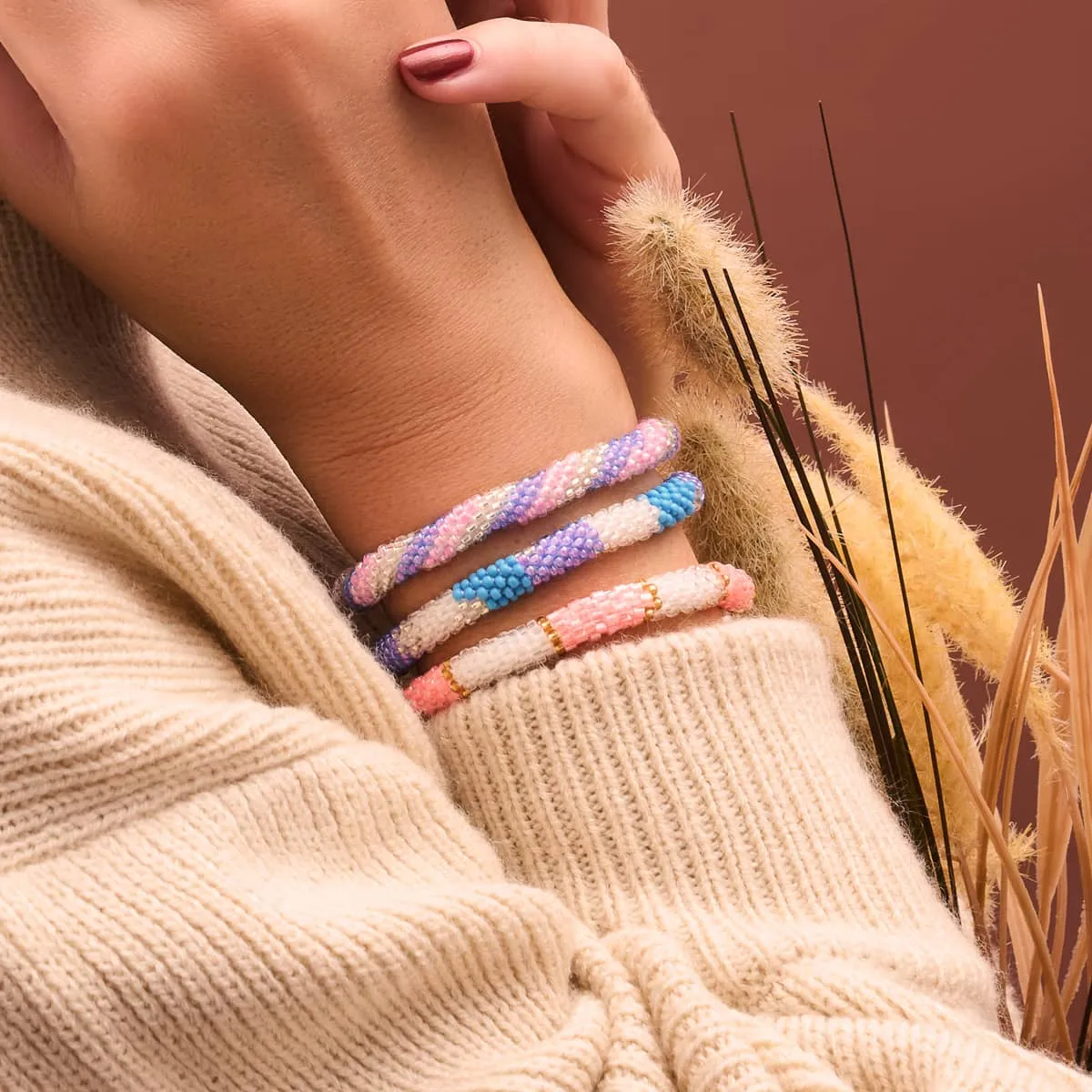 Candy Twirl | Himalayan Glass Bead Bracelet