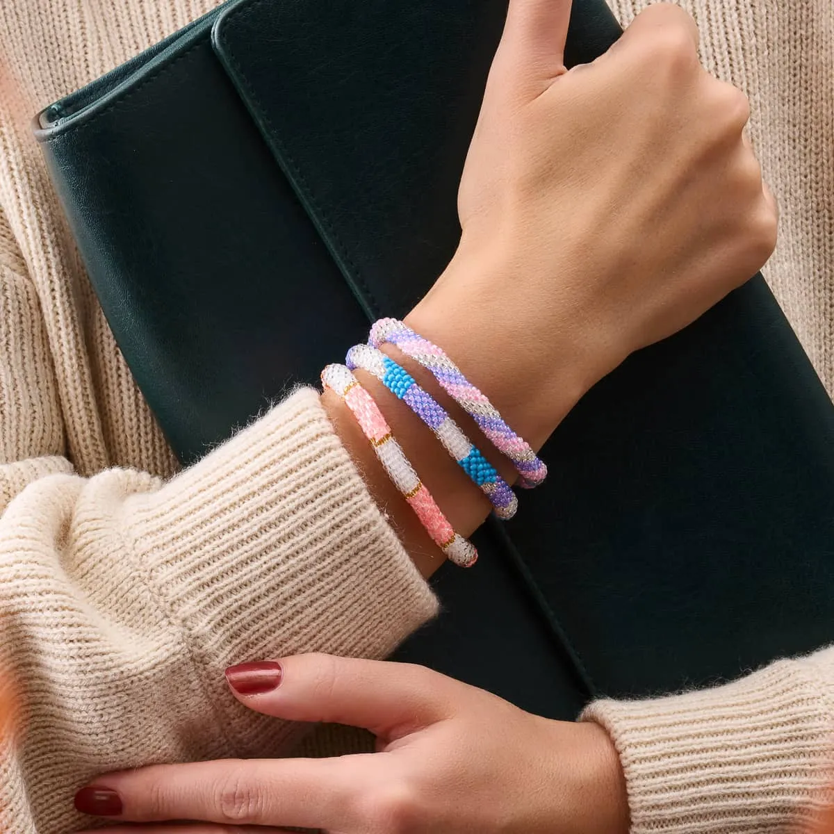 Candy Twirl | Himalayan Glass Bead Bracelet