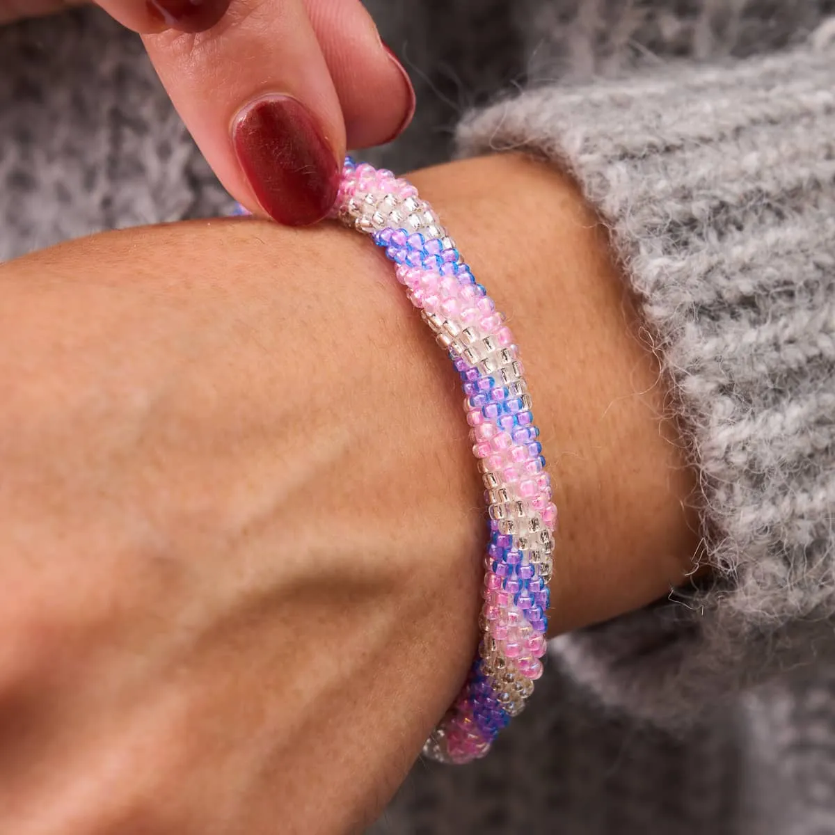 Candy Twirl | Himalayan Glass Bead Bracelet