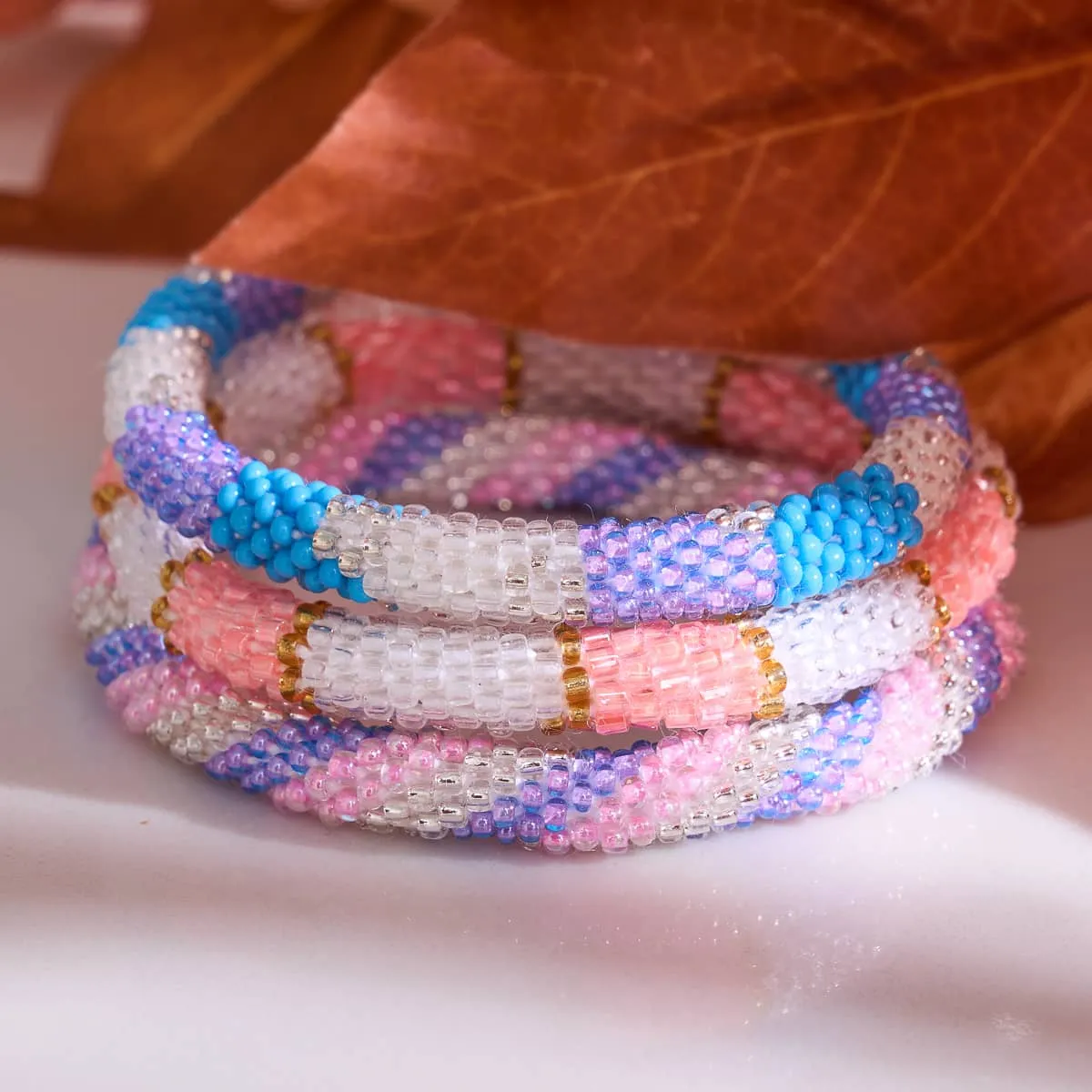 Candy Twirl | Himalayan Glass Bead Bracelet