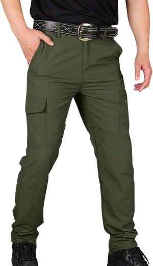 Cargo Pants for Men, Tactic Pants for Men Work Hiking Water Resistant Ripstop Flex Lightweight Outdoor Trousers