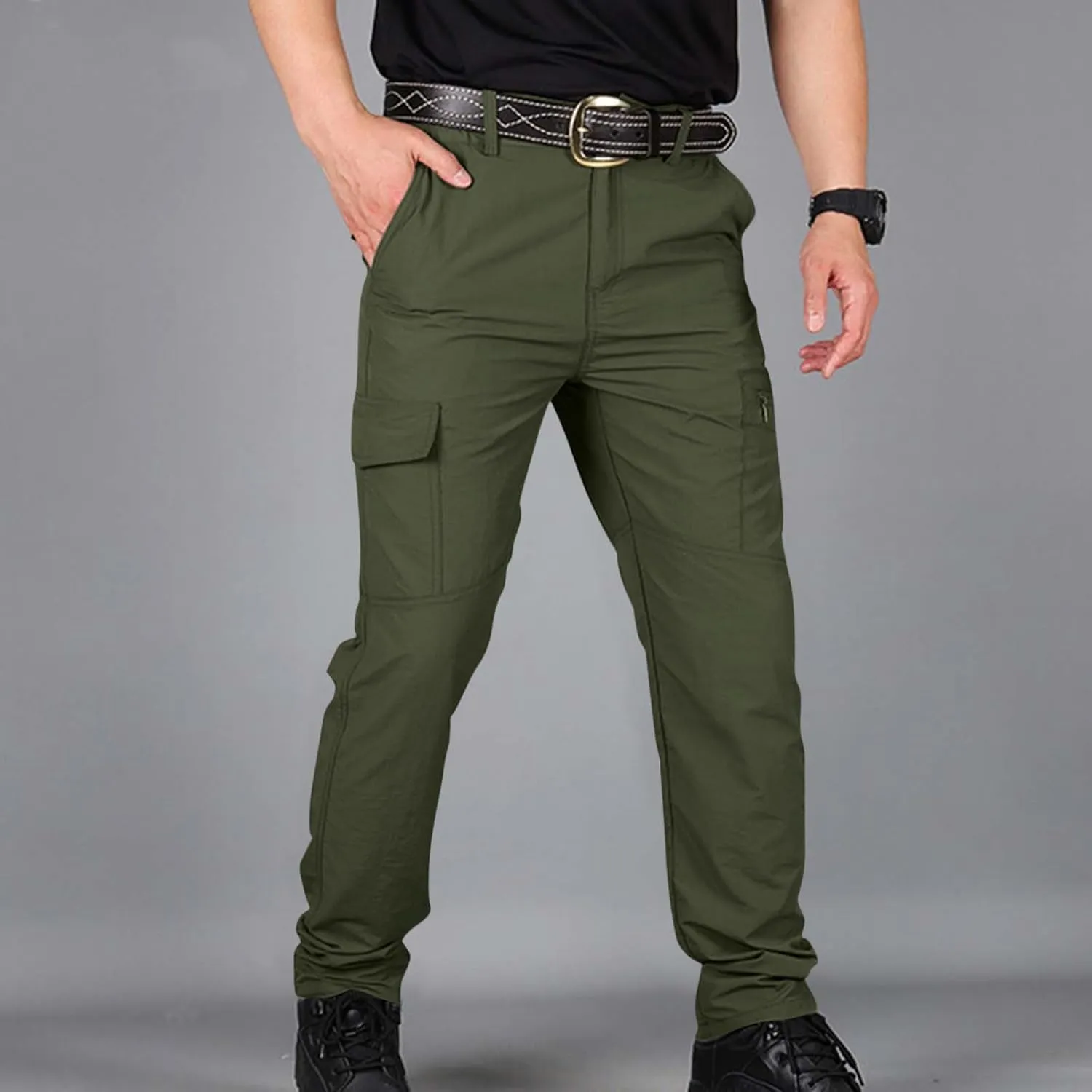 Cargo Pants for Men, Tactic Pants for Men Work Hiking Water Resistant Ripstop Flex Lightweight Outdoor Trousers