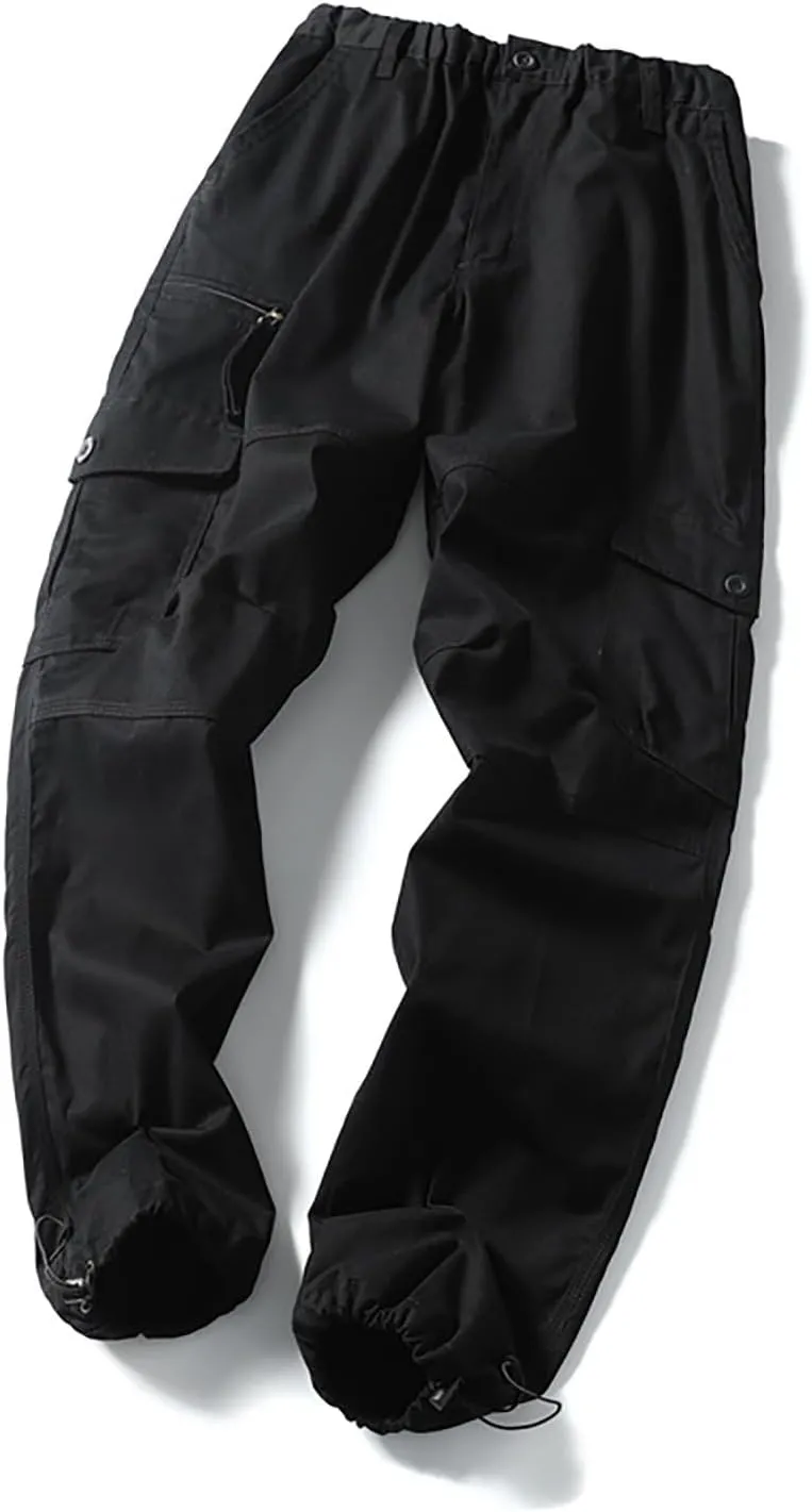 Cargo Work Pants for Men Pockets Casual Pants Big and Tall Stretch Loose Fit Sweatpants Plus Size Trousers Stylish