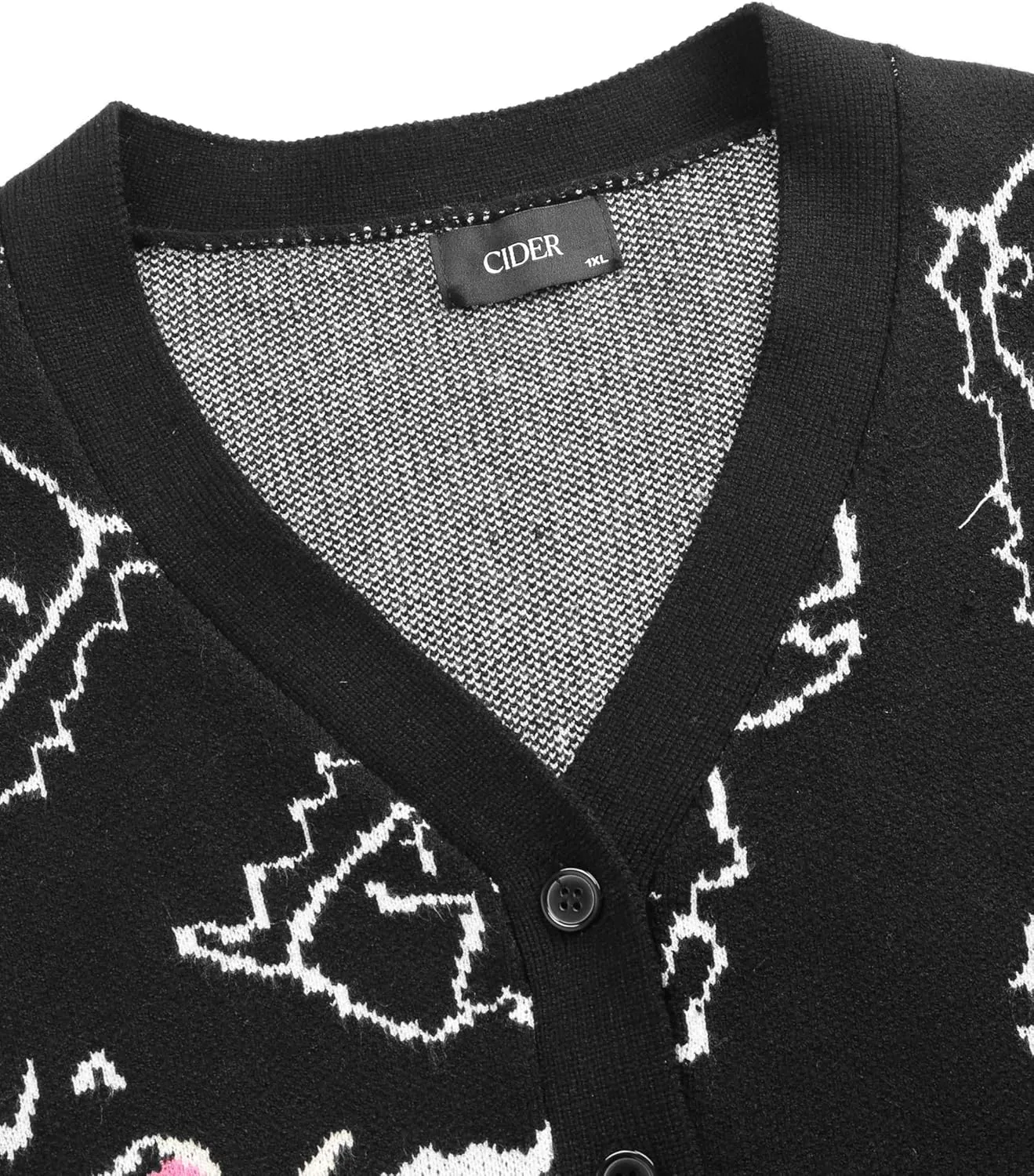 CIDER Womens Dinosaur Cardigan Graphic Streetwear Cute Patterned Preppy Sweater