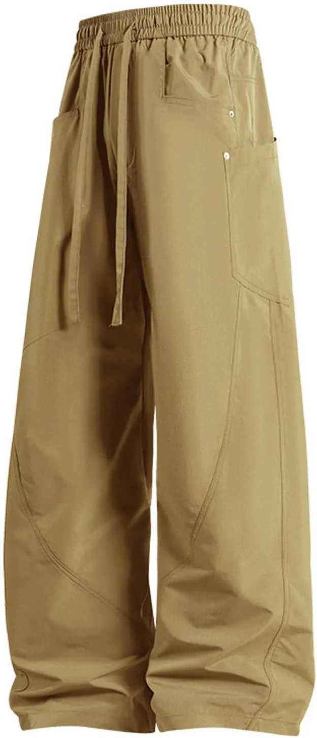 Compression Pants Men Baggy Jeans Working Shorts Stretch Elastic Waist Outfits Wide Leg Casual Resort Wear Big