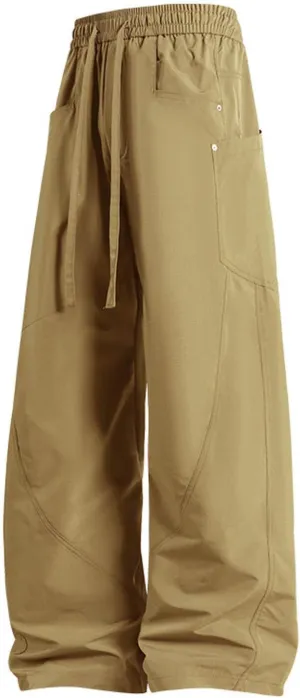 Compression Pants Men Baggy Jeans Working Shorts Stretch Elastic Waist Outfits Wide Leg Casual Resort Wear Big