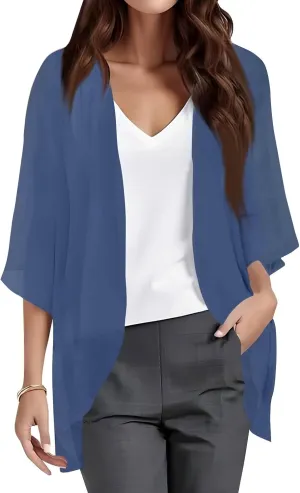 COTECRAM Summer Cardigans for Women 2025 Trendy Puff Sleeve Floral Printed Lightweight Kimono Cardigan Boho Beach Cover Ups