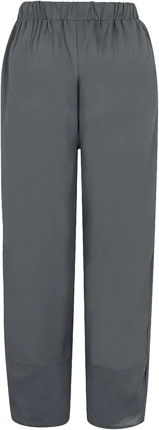 Cropped Lightweight Womens Capris for Summer High Waist Linen Casual Womens Trousers for Summer Dressy Linen Loose