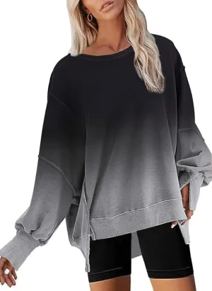 Disamer Womens Crew Neck Sweatshirts Teen Girls Tie Dye Oversized Fall Clothes 2025 Outfits Long Sleeve Pullover Tops