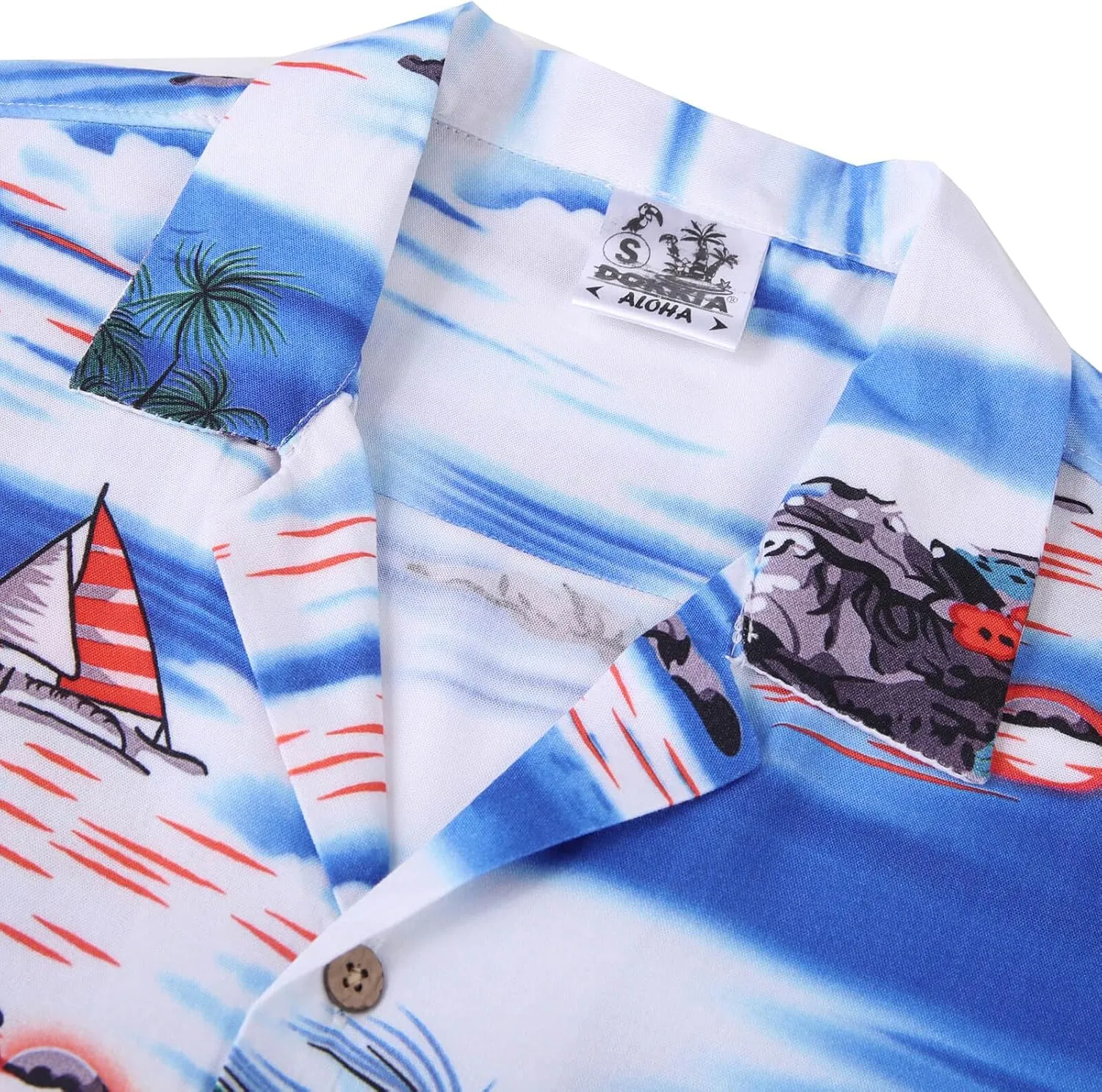 DOKKIA Men's Casual Tropical Floral Short Sleeve Luau Beach Aloha Hawaiian Shirt