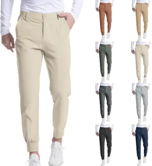 Dress Pants for Men Baggy Lightweight Drawstring Waist Chino Pants Quick Dry Business Casual Pants with Pockets
