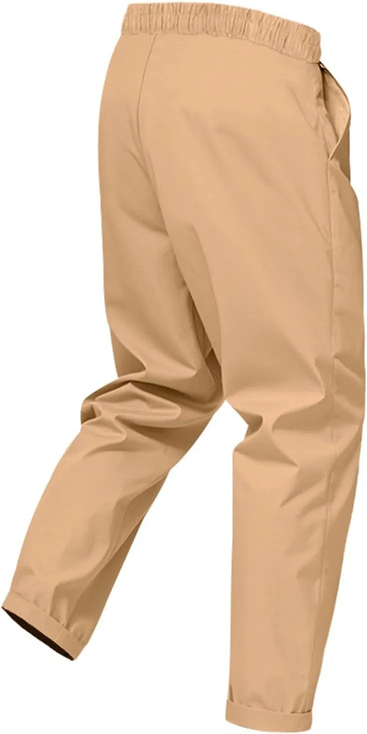 Dress Pants for Men Baggy Lightweight Drawstring Waist Chino Pants Quick Dry Business Casual Pants with Pockets