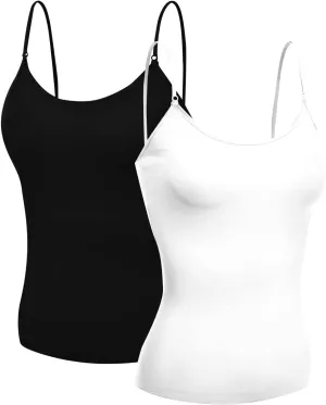 Emmalise Women's Camisole Built in Bra Wireless Fabric Support Short Cami