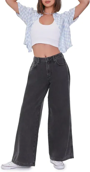 Forever 21 Women's Wide-Leg High-Rise Jeans