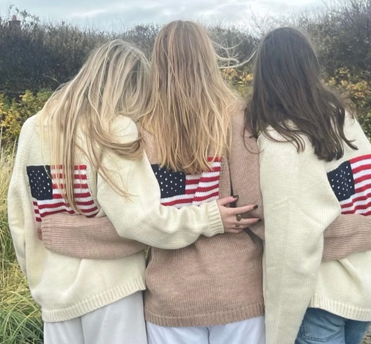 Fourth of July American Flag Knit Sweater Cardigan for Women Y2k USA Patriotic Vintage Knitwear Cardigans.