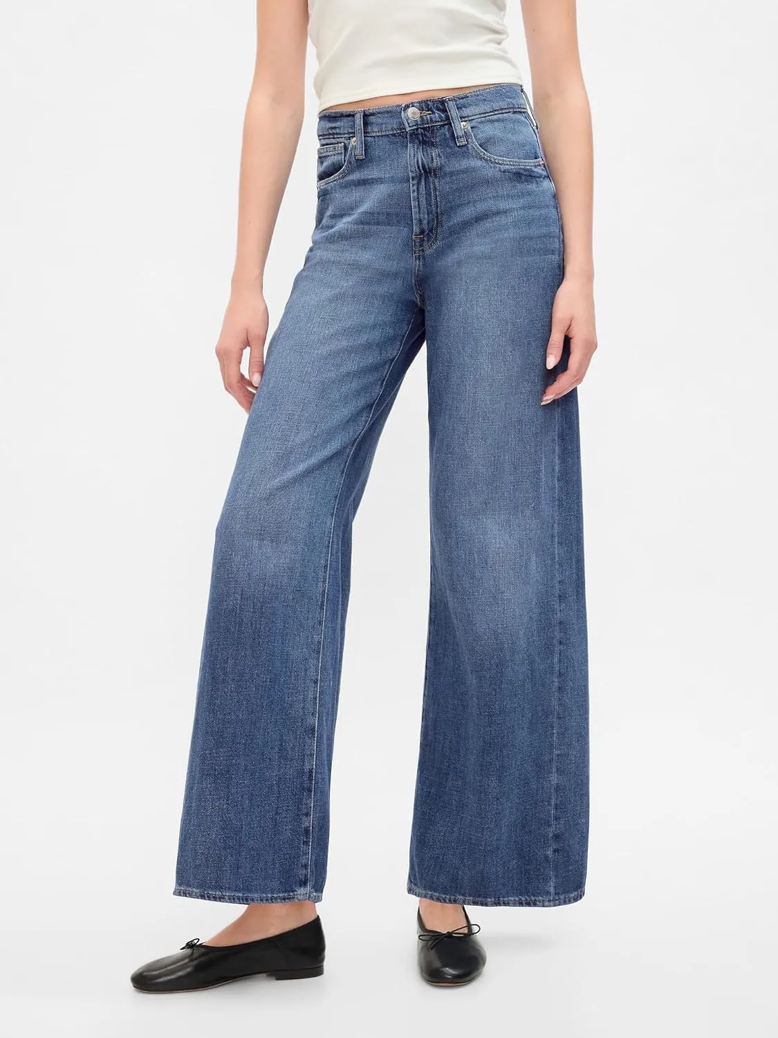 GAP Women's High Rise Wide Leg Jeans
