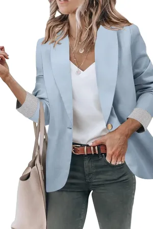 Genhoo Blazer Jackets for Women with Pockets Open Front Long Sleeve Casual Work Office Blazers
