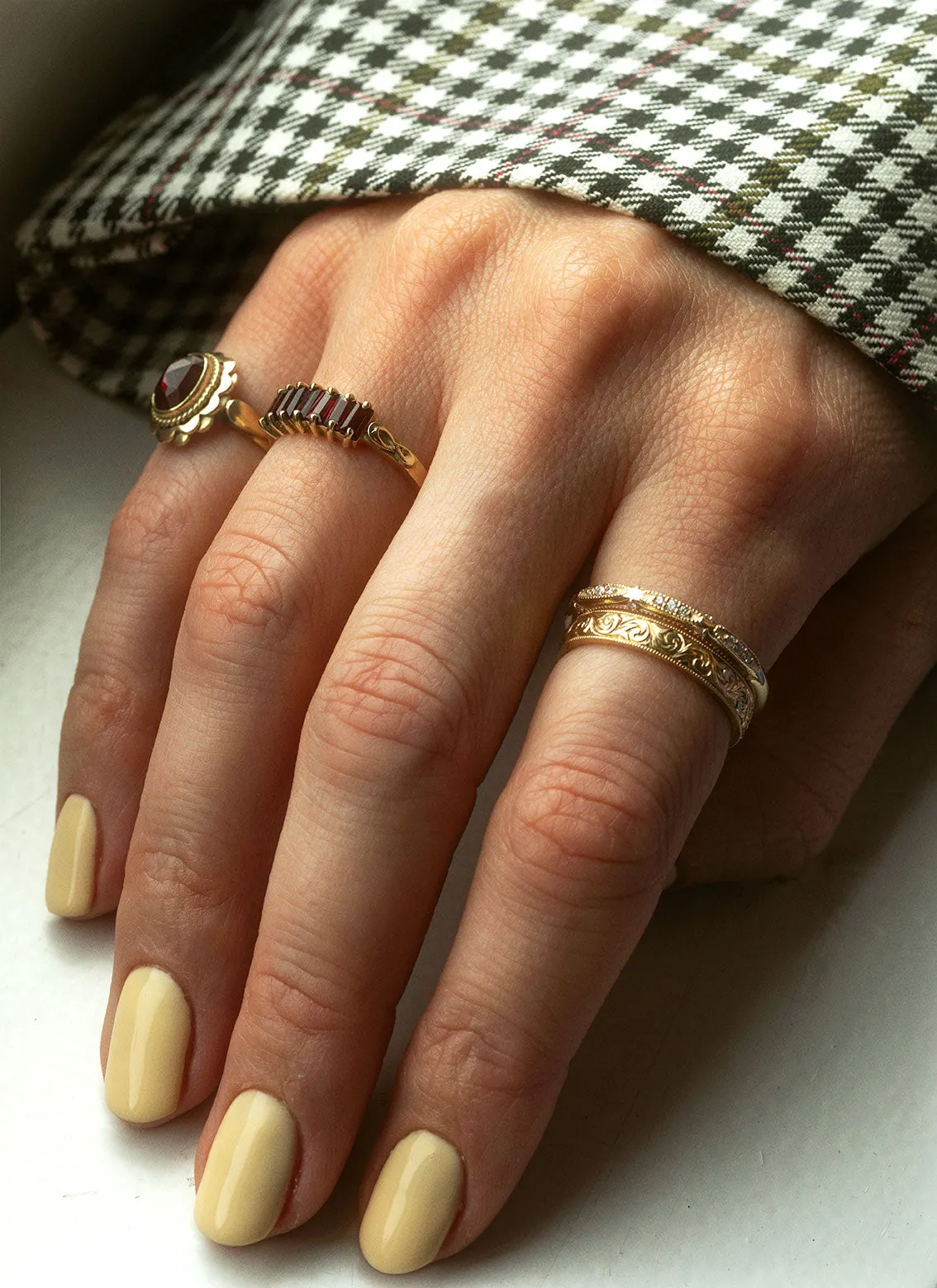 Gigi garnet 14k gold ring