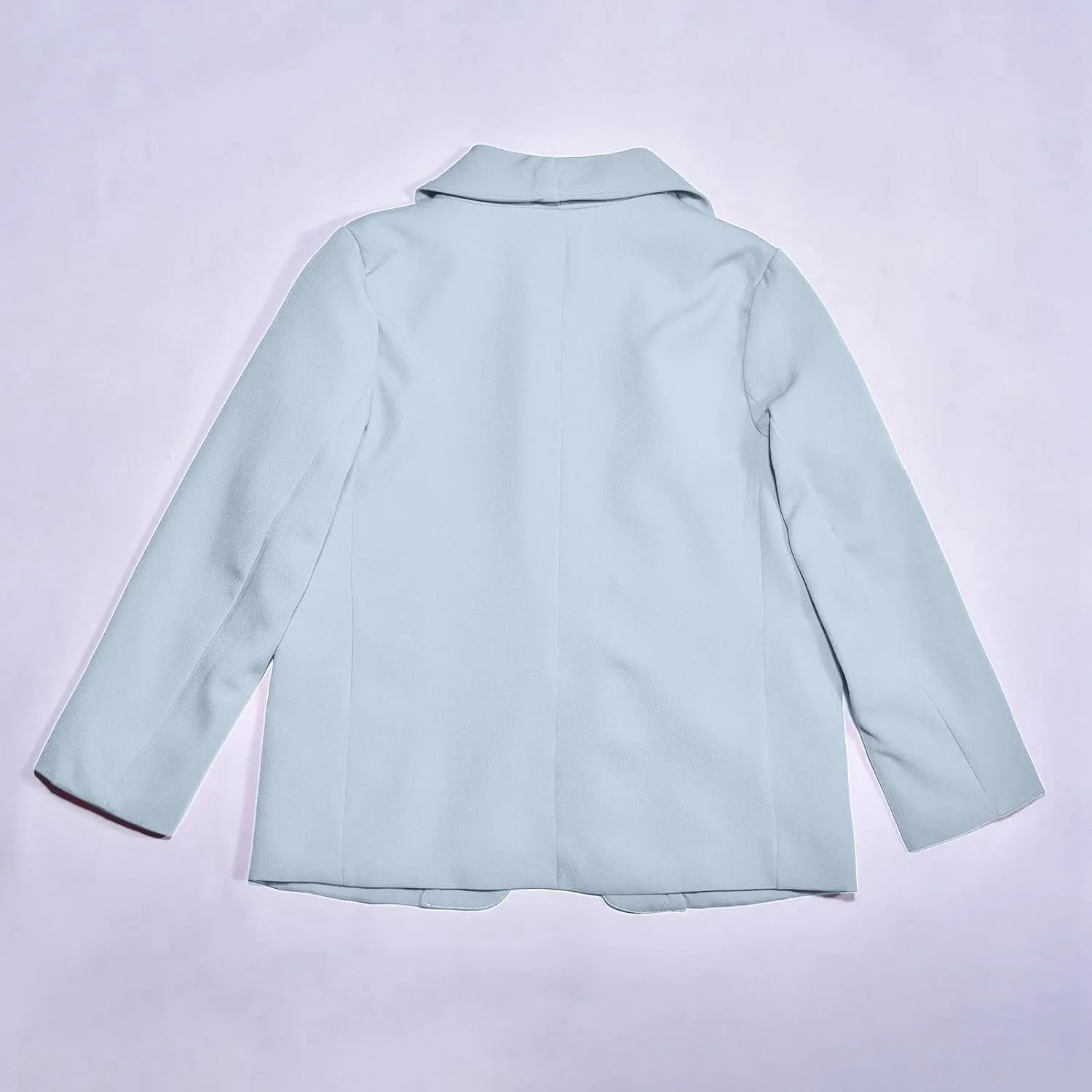 Girls Solid Blazer Jacket Long Sleeve Shawl Collar Open Front Inner Pocket Formal Blazers for Kids Size 3-14 Year